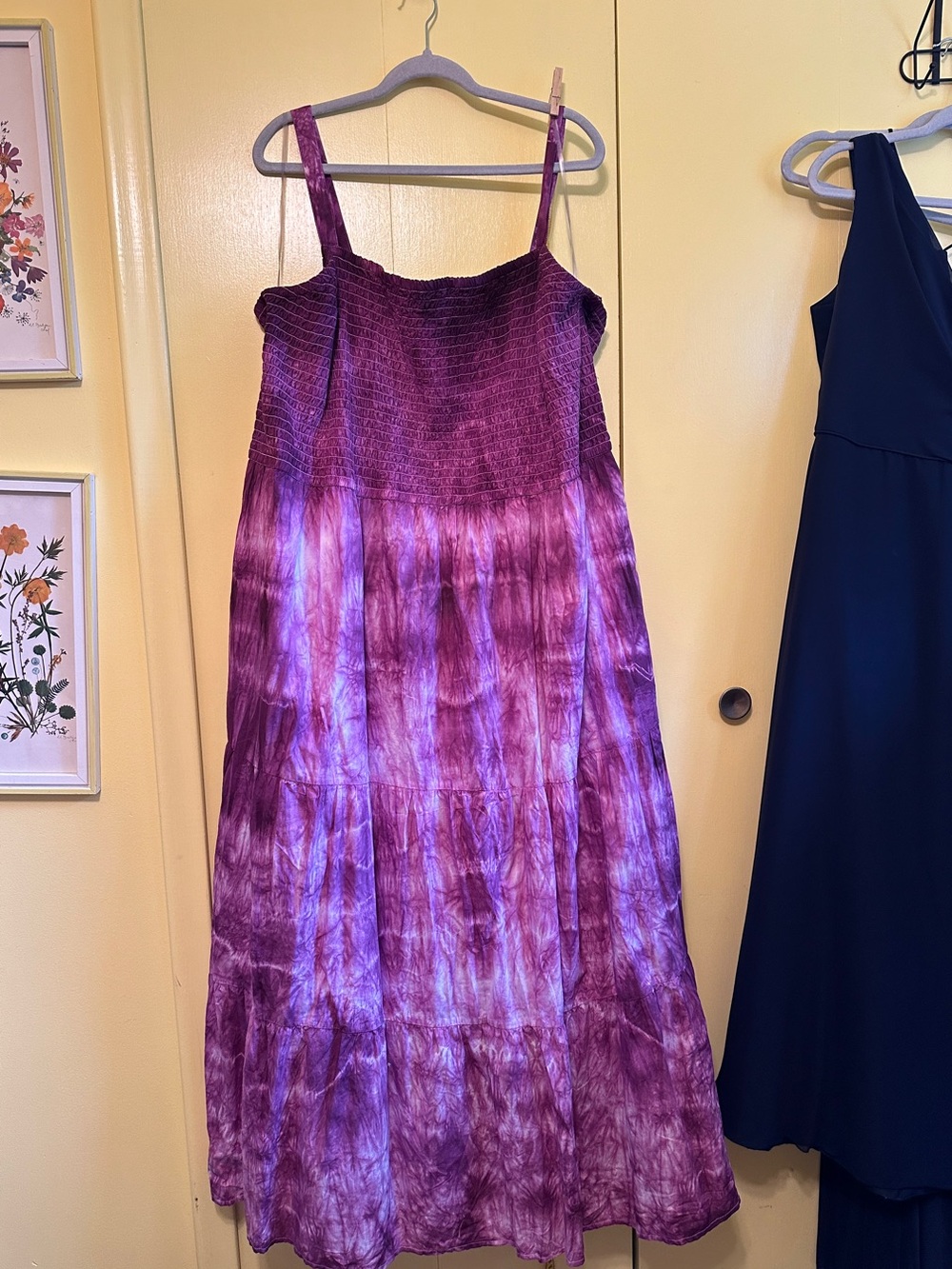 Lane Bryant Purple Tie-Dye Smocked Maxi Dress